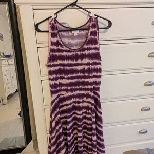 LuLaRoe Purple Tie-Dye Midi Dress